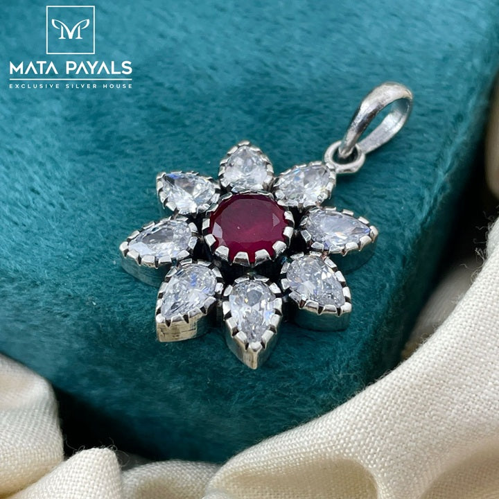 Floral Red Pendant