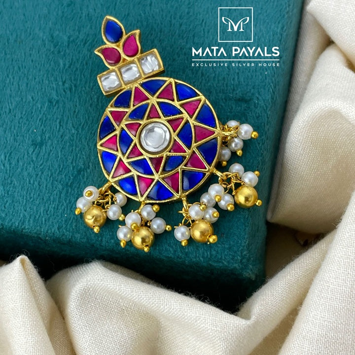 Unique Blue Kundan Pendant