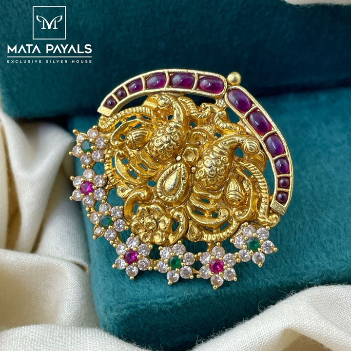Mesmerising Floral Peacock Ring