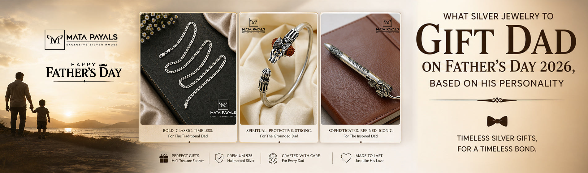 What Silver Jewelry to Gift Dad on Father's Day 2026, Based on His Personality | Mata Payals