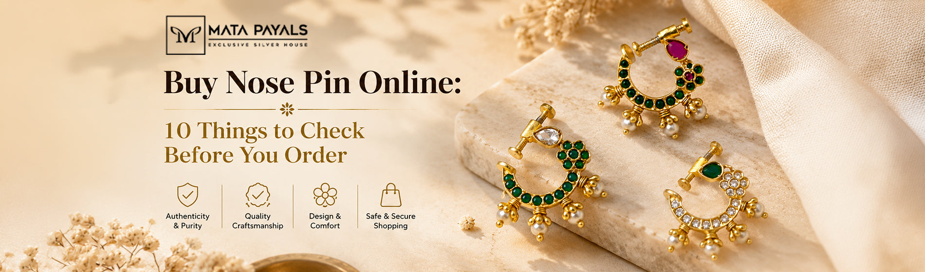 Buy Nose Pin Online: 10 Things to Check Before You Order | Mata Payals 