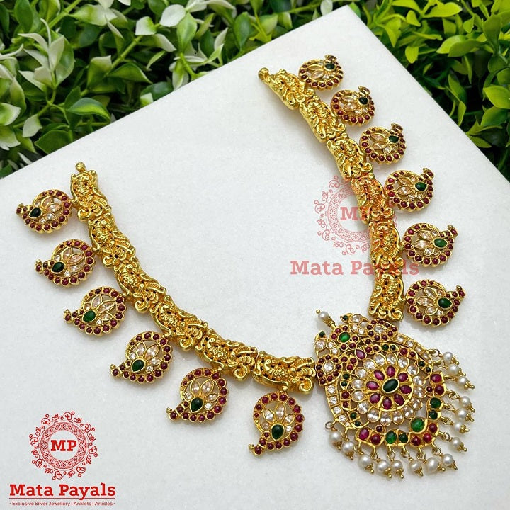Impeccable Mayur Floral Gold Plated Necklace