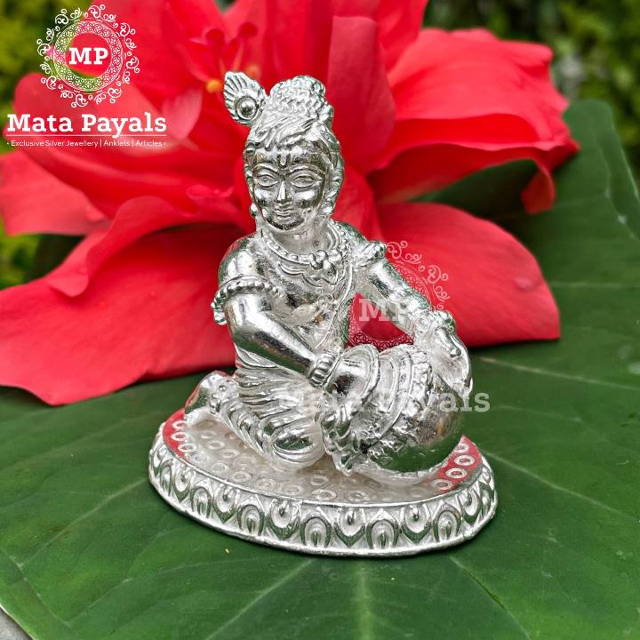 Adorable Makhan Chor Silver Idol