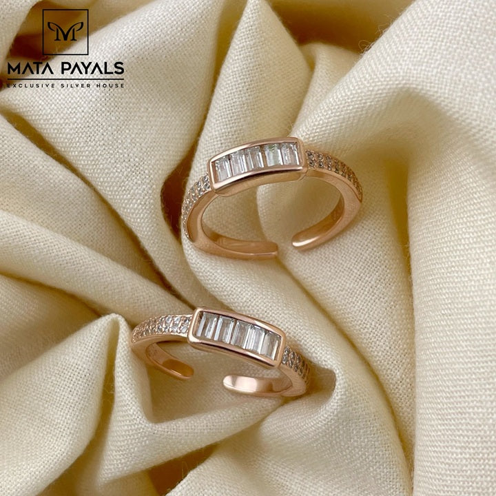 Crazy Zircon Rose Gold Toe Ring