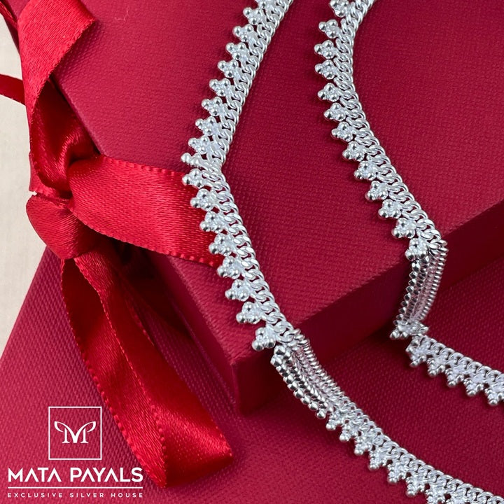 Silver Simple Nupur Design Rupar Nupur Design Of Silver Nupur