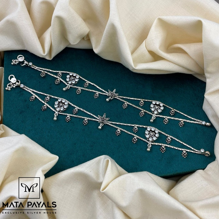 Charming Oxidised Anklet