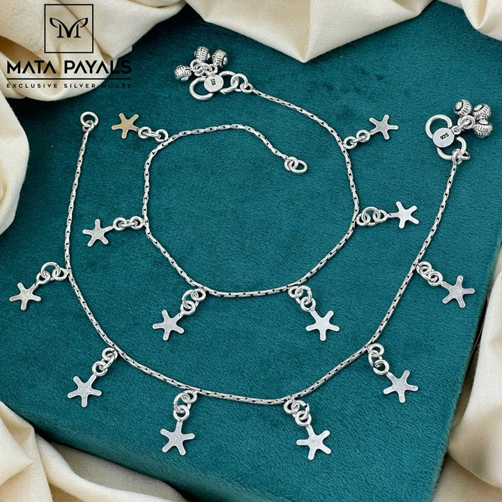Star Oxidised Anklet