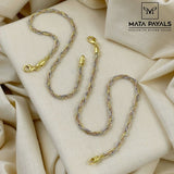 Multi Tone Twisted Silver Anklet