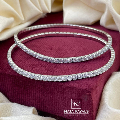 Rhodium Zircon Anklet