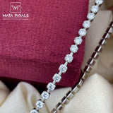 Rhodium Zircon Anklet