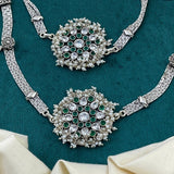 Elegant Oxidised Cut Stone Anklet