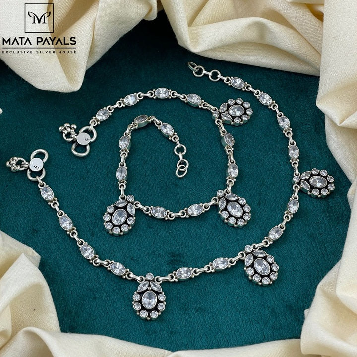 Ravishing White Stone Anklet