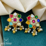 Colour Kundan Stud