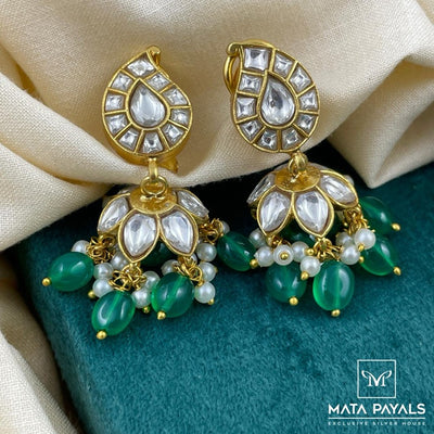 Gold Plated Kundan Jumka