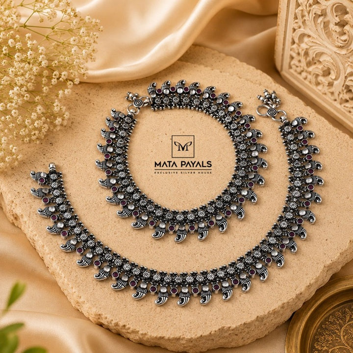 Mango Design Silver Anklet