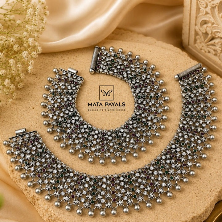 Bridal Heavy Cut Stone Anklet