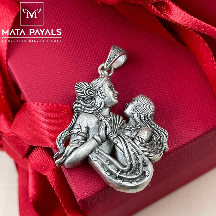 Oxidised Radha Krishna Pendant