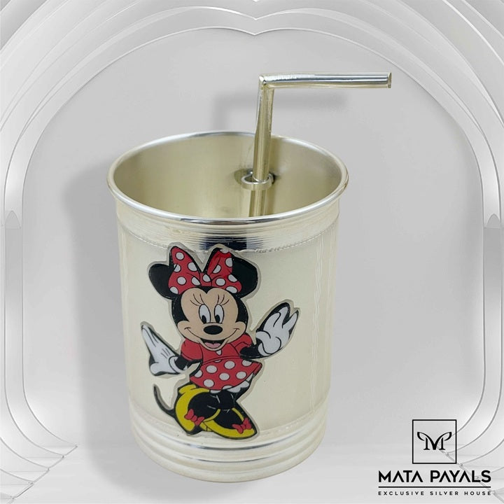Beautyful Micky Moue Glass With Straw