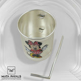 Beautyful Micky Moue Glass With Straw