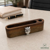 Owl Wooden Pen Holder