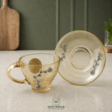 Exclusive Glass Teacup And Saucer Set