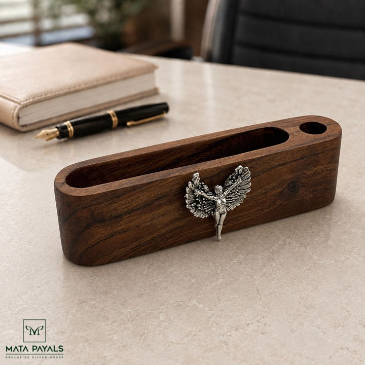 Wooden Desktop Pen Holder