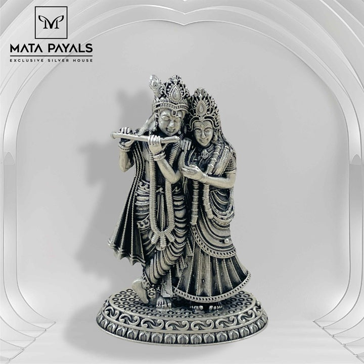 Oxidised Radha Krishna Idol