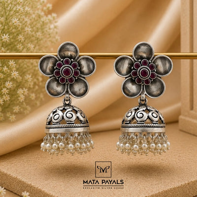 Picture Perfect Oxidised Jumka