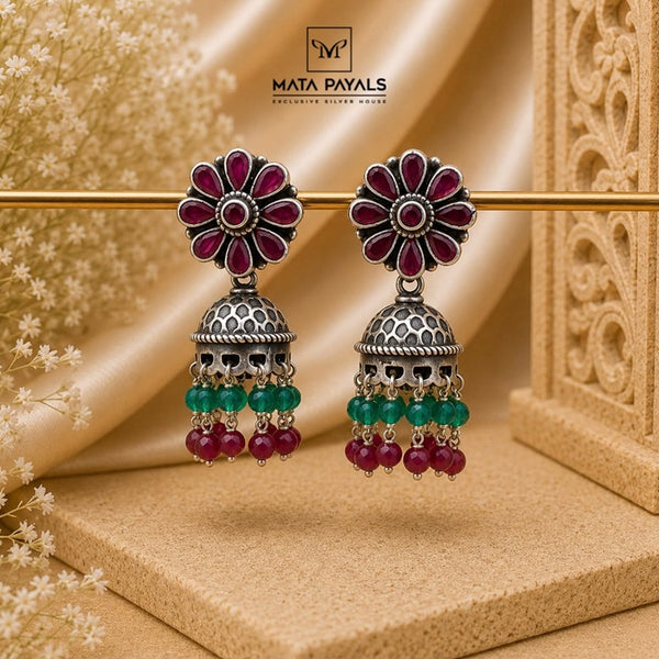 Colourful Cut Stone Jumka