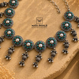Prestigious Turquoise Oxidised Necklace
