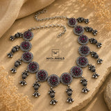 Retro Style Oxidised Kemp Necklace