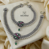 Galvanizing Oxidised Cut Stone Anklet