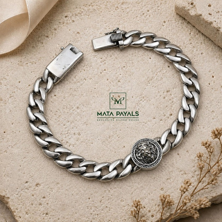 Oxidised Lion Bracelet