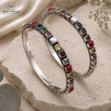 Oxidised Navarathna Bangle