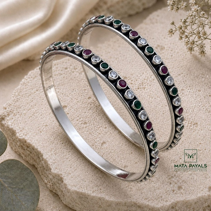 Colourful Cut Stone Bangle