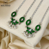 Green Lotus Oxidised Anklet