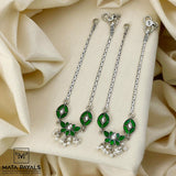 Green Lotus Oxidised Anklet
