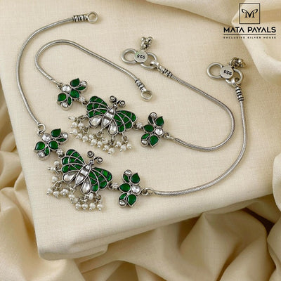 Butterfly Kundan Anklet