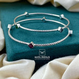 Cut Stone Oxidised Bangle