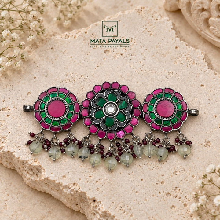Oxidised Kundan Choker