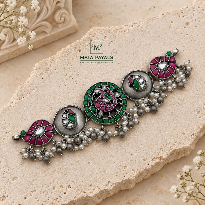 Fusion Oxidised Kundan Choker