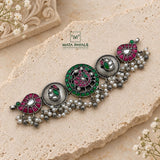 Fusion Oxidised Kundan Choker