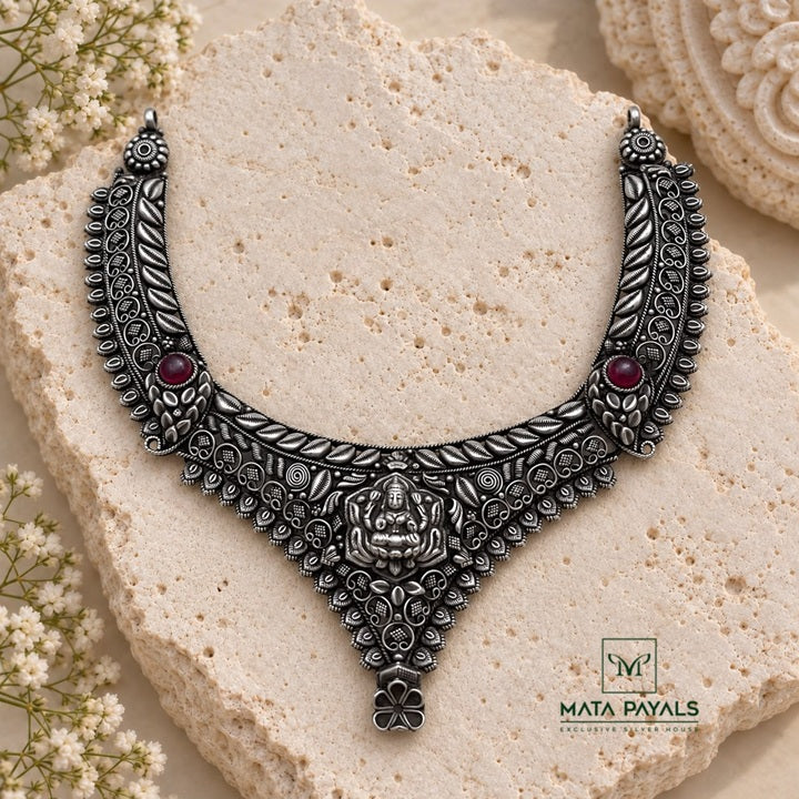 Oxidised Lakshmi Necklace