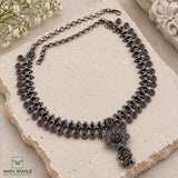 Premium Pink Oxidised Necklace