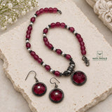 Attractive Oxidised Beads Necklace