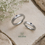 Navy Blue Stone Couple Ring
