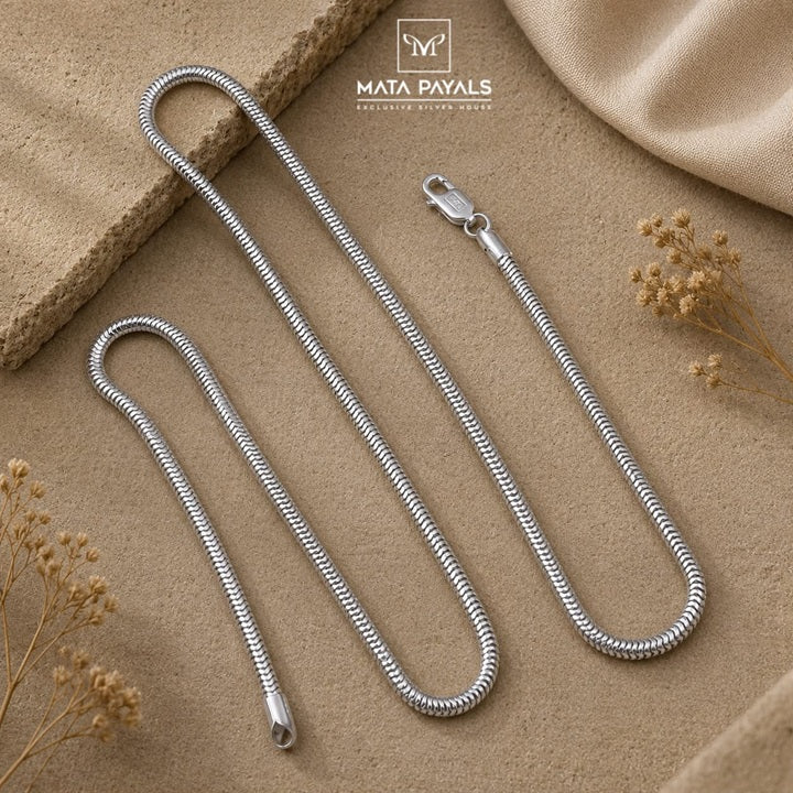 Snake Design Silver Neckchain
