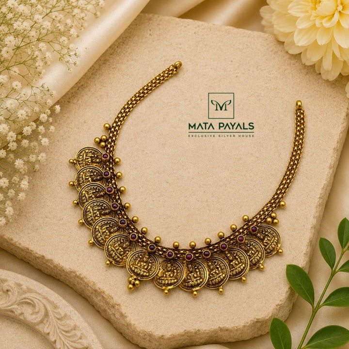 Expectational Lakshmi Coin Necklace