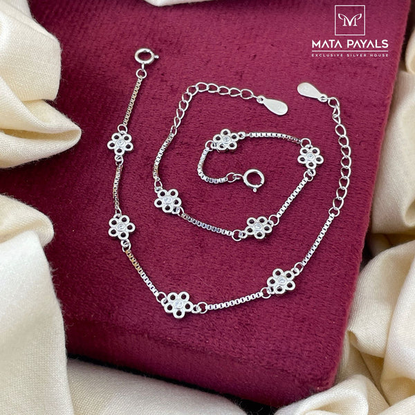Fancy Rhodium Baby Anklet