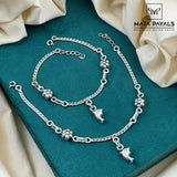 Oxidised Floral Fish Anklet